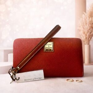 Dooney & Bourke Rich Red Wristlet New In Box With Tags